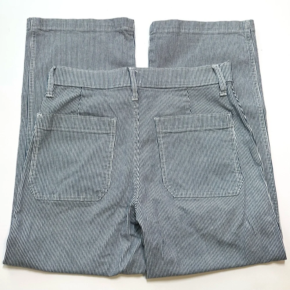 J. Crew Blue Striped Wide-Leg Cropped Jeans - Picture 10 of 11